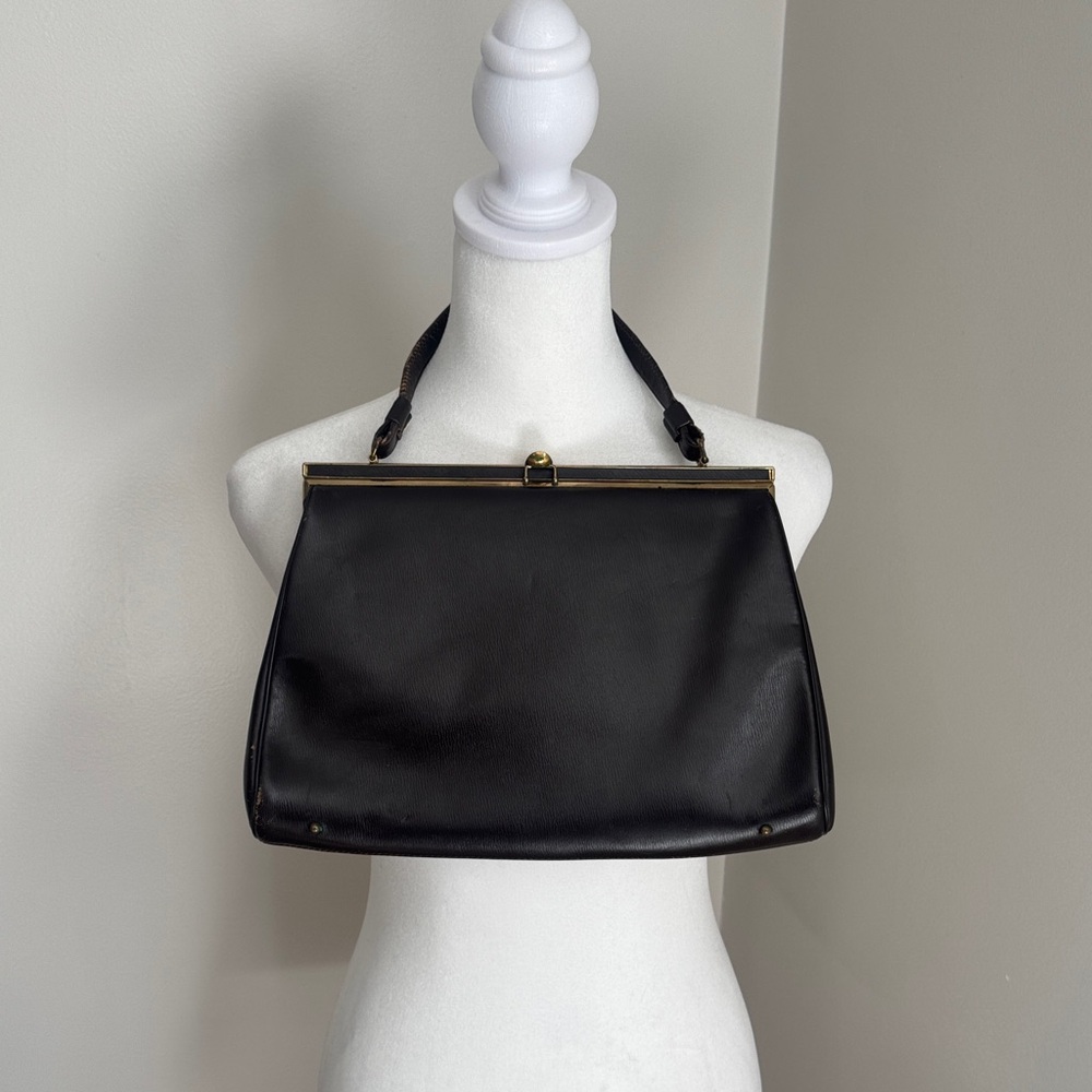 Vintage Classic Chocolate Leather Top-Handle Women’s Bag